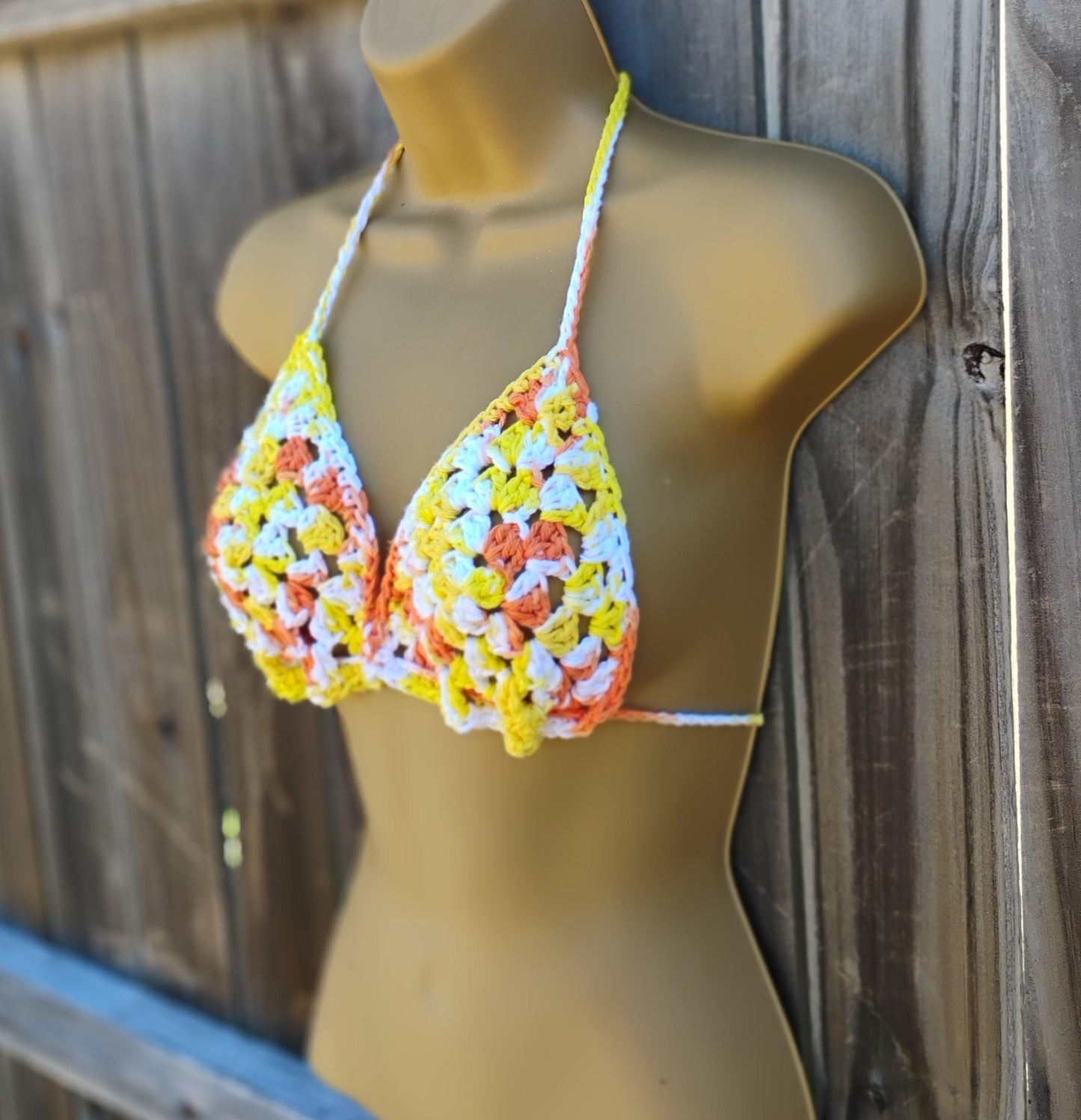 Digital Crochet Pattern PDF โ Retro Granny Square Bikini Top