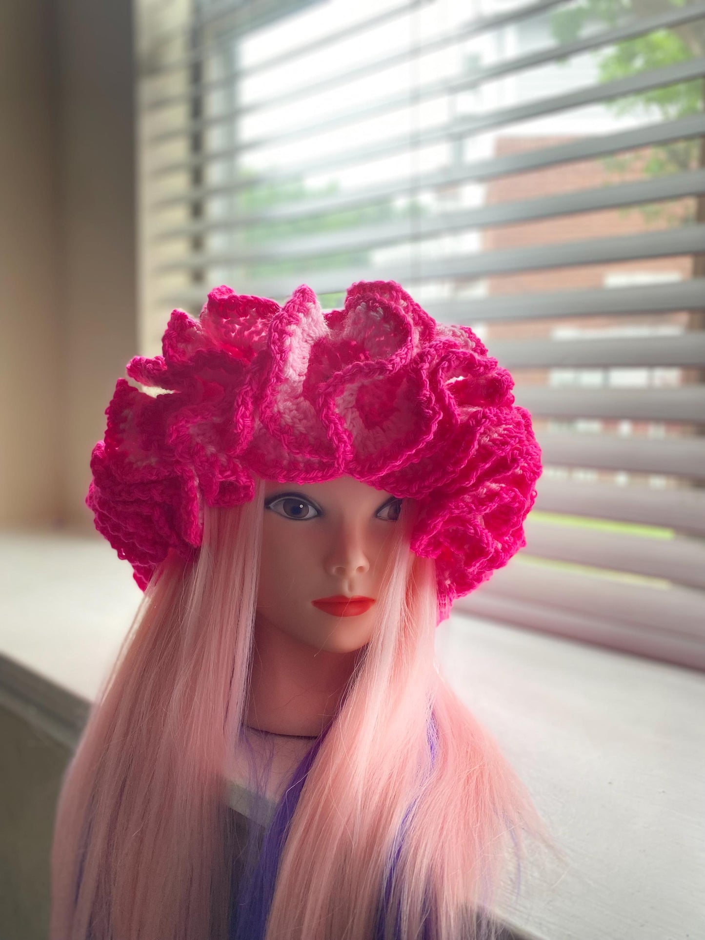 Digital Crochet Pattern PDF – Women’s Boho Ruffle Beanie & Bucket Hat