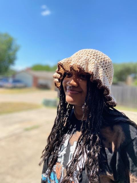 Digital Crochet Pattern PDF – Boho Ruffle Floppy Bucket Hat