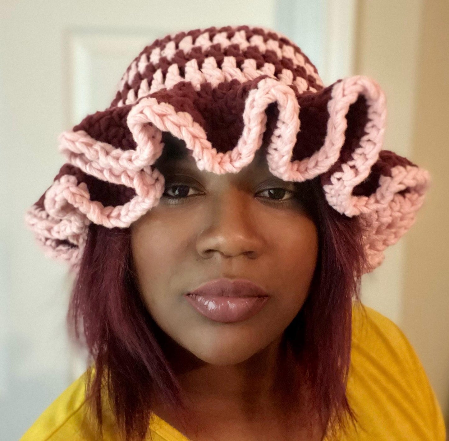 Digital Crochet Pattern PDF – Women’s Boho Chunky Ruffle Bucket Hat