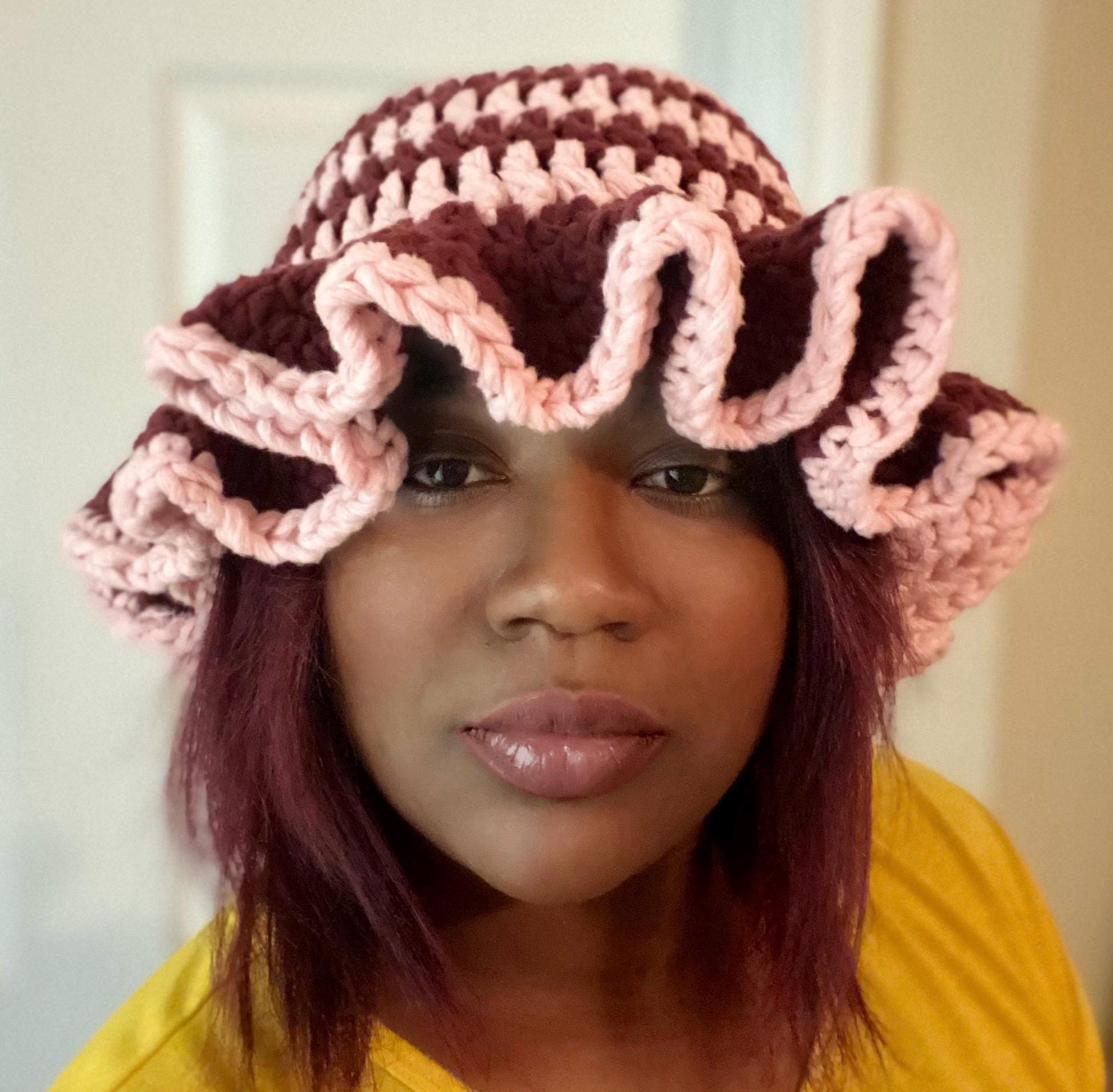 Digital Crochet Pattern PDF – Women’s Boho Chunky Ruffle Bucket Hat