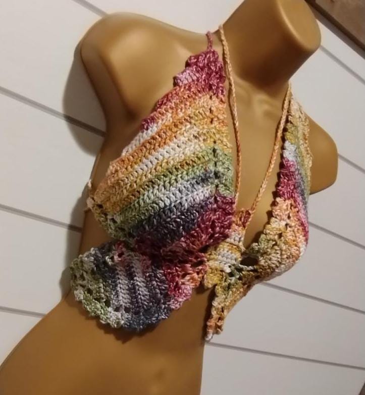 Digital Crochet Pattern PDF – Boho Butterfly Backless Crop Top