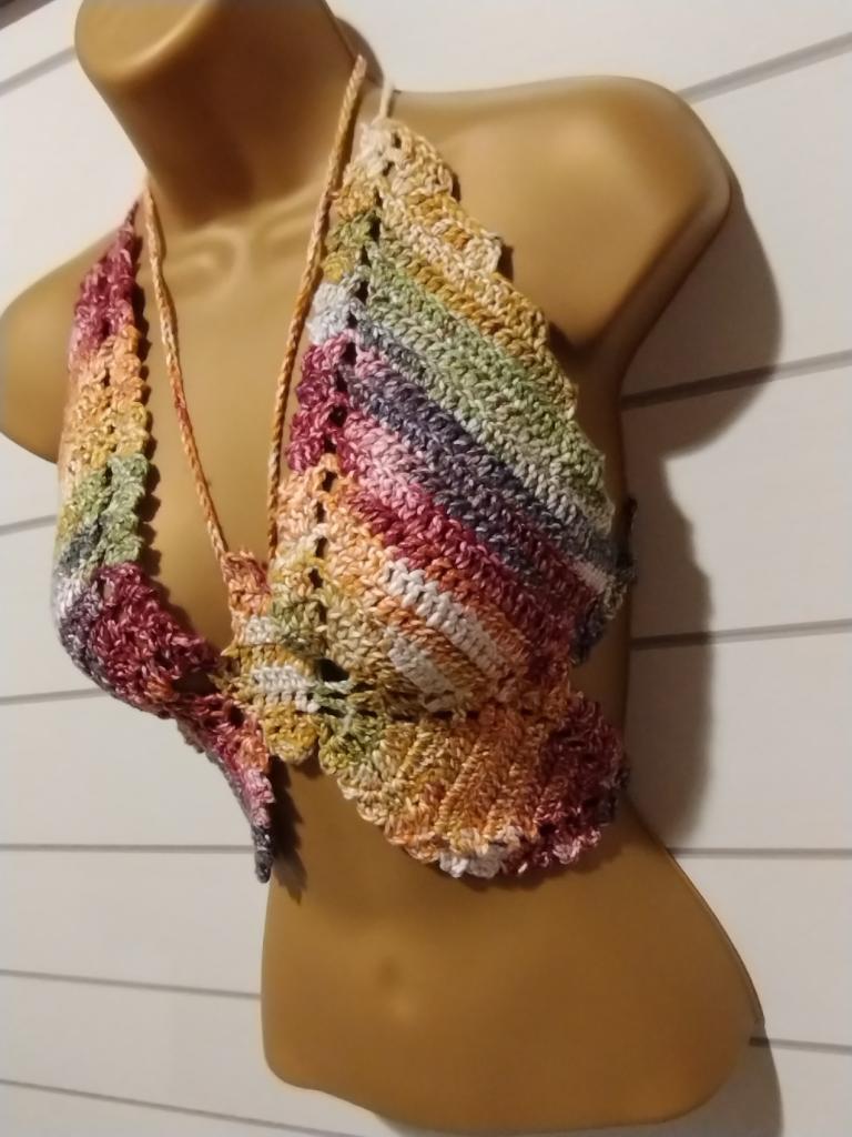 Digital Crochet Pattern PDF – Boho Butterfly Backless Crop Top