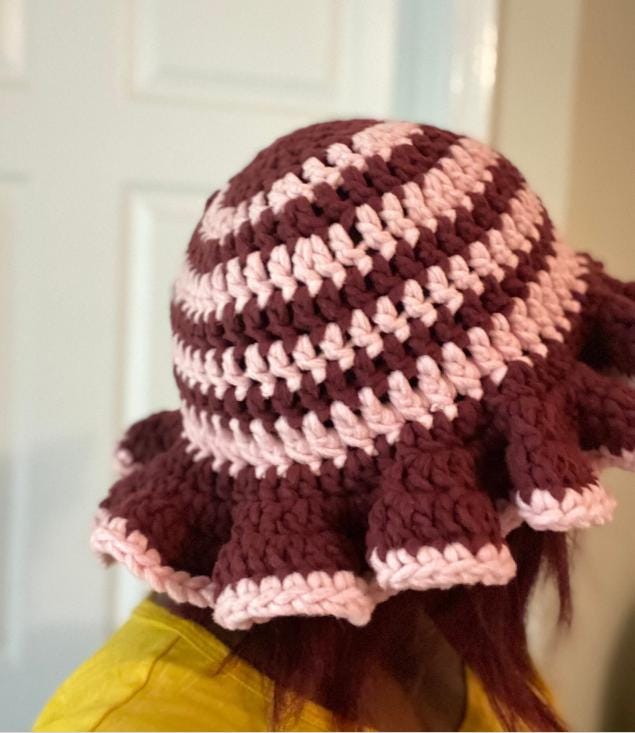 Digital Crochet Pattern PDF – Women’s Boho Chunky Ruffle Bucket Hat