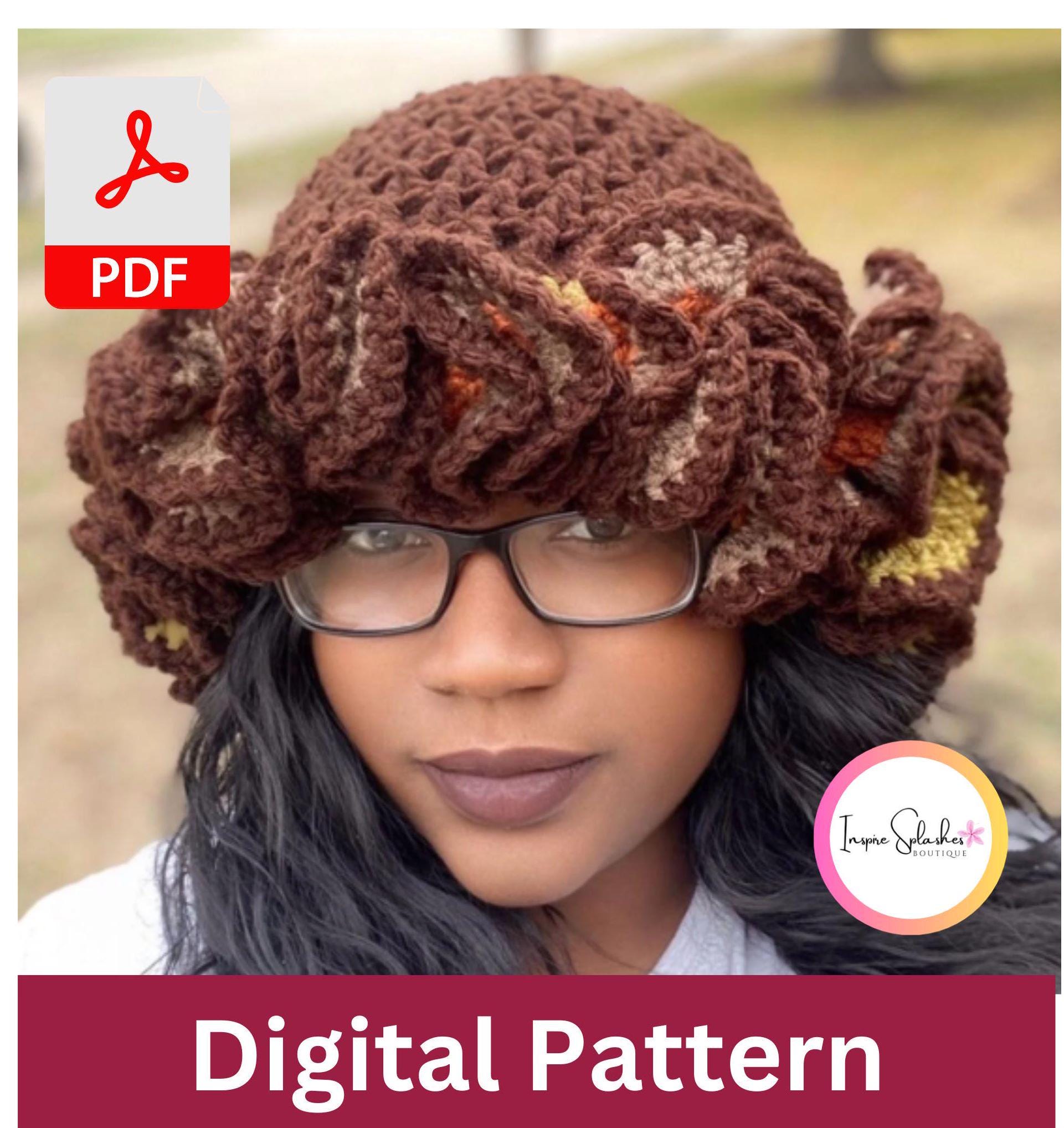 Digital Crochet Pattern PDF – Women’s Vintage Ruffle Beanie Bucket Hat