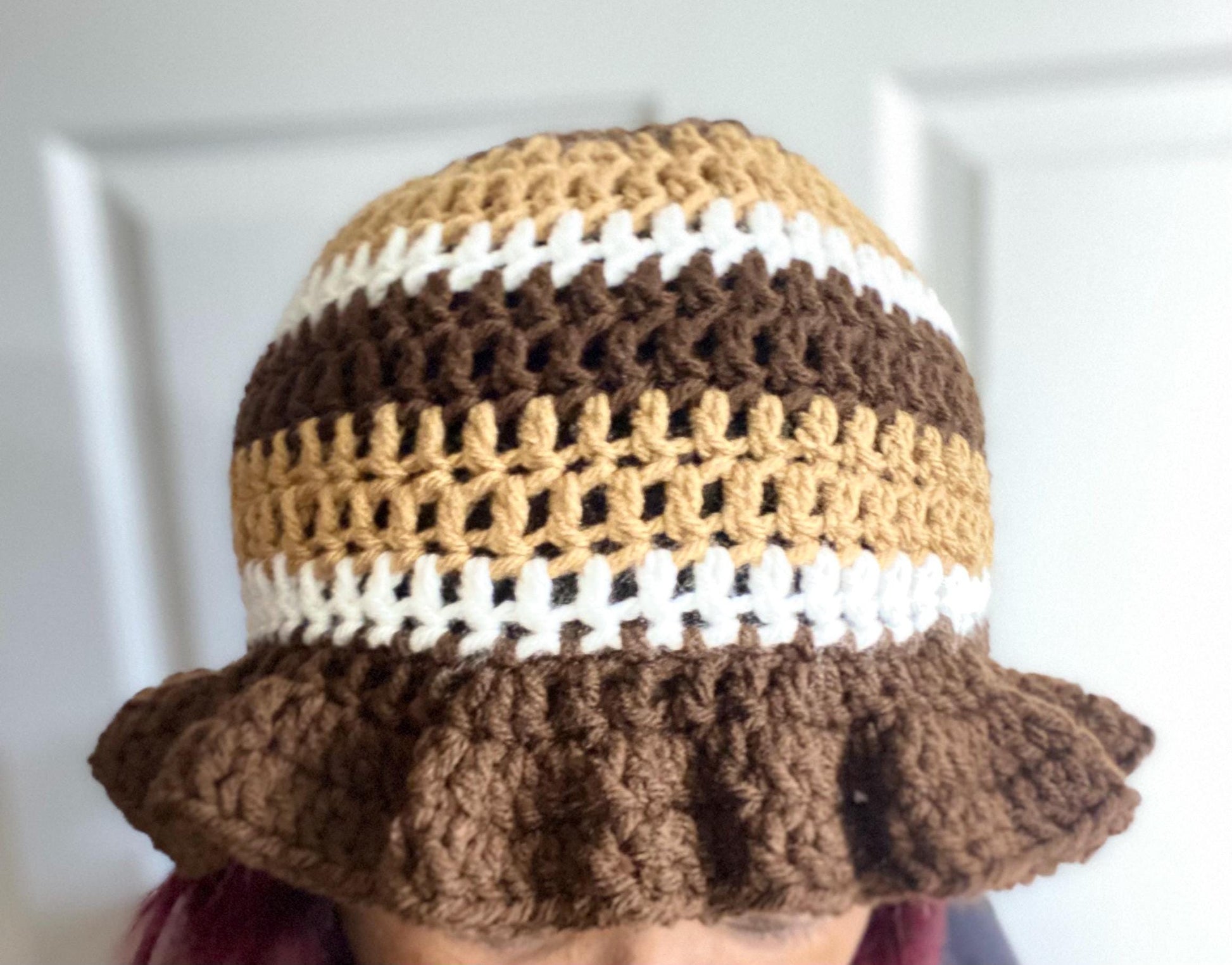 Digital Crochet Pattern – Boho Chic Ruffle Summer Bucket Hat