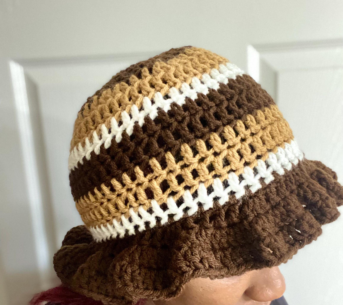 Digital Crochet Pattern – Boho Chic Ruffle Summer Bucket Hat