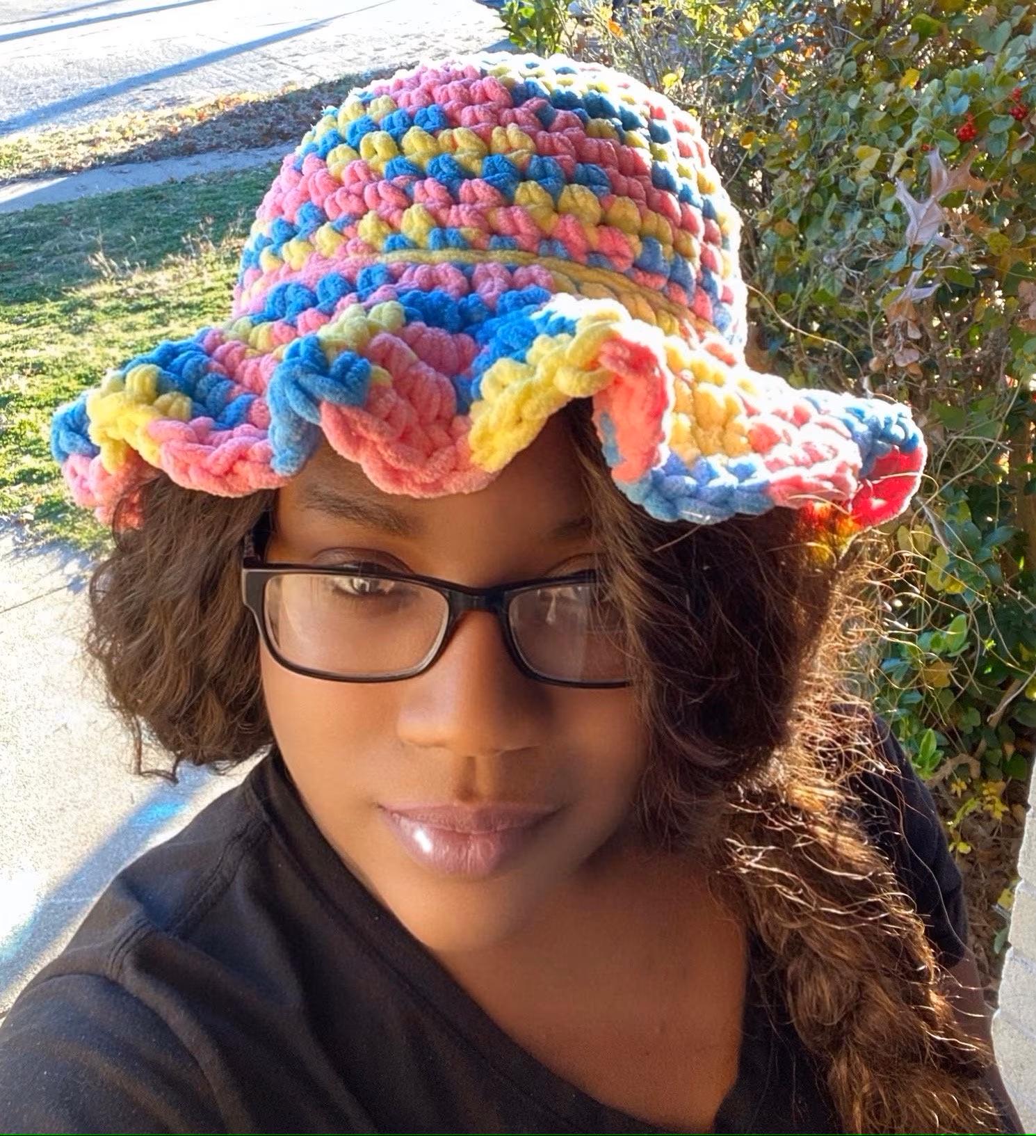 Digital Crochet Pattern PDF – Women’s Boho Ruffle Bucket Hat
