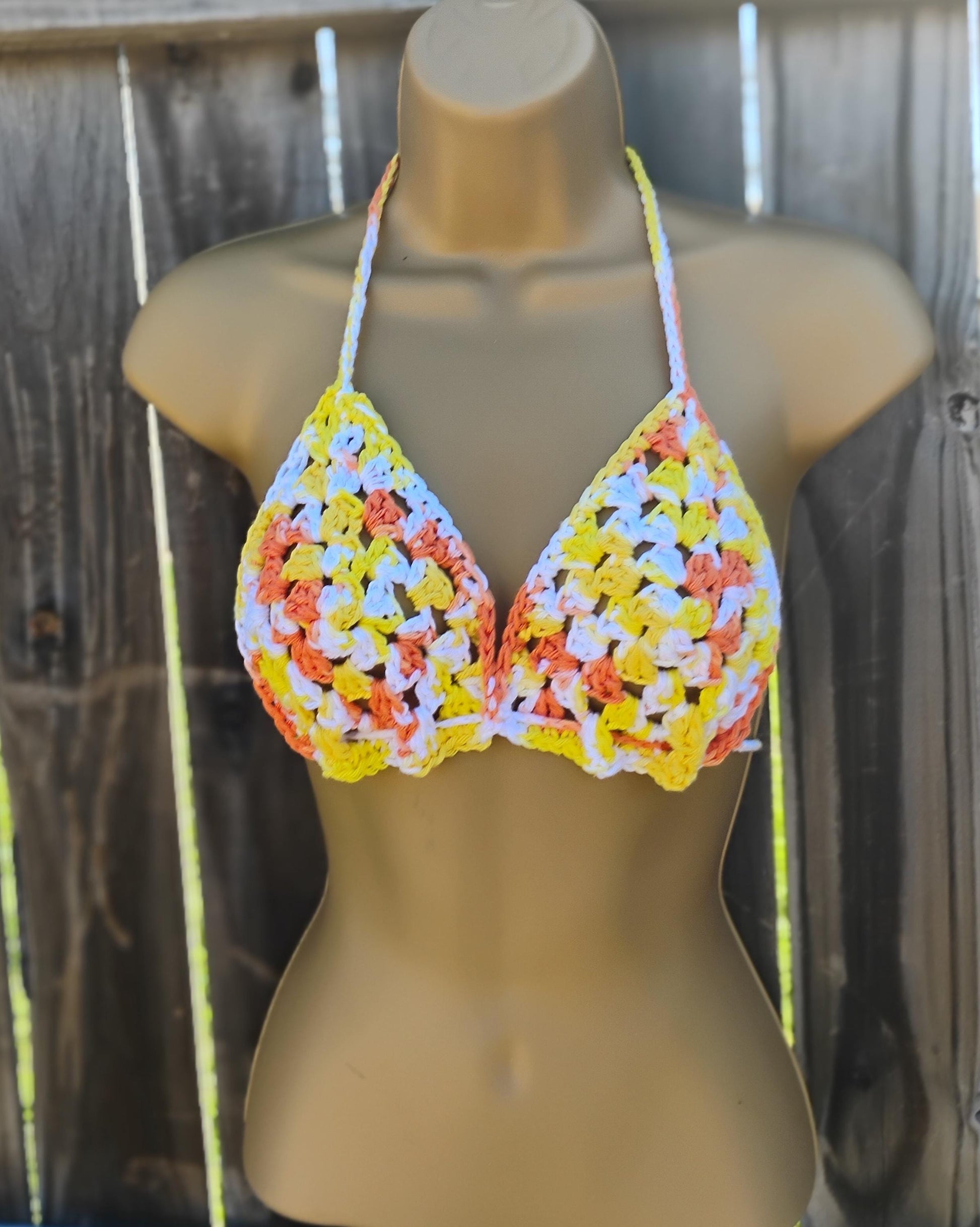 Digital Crochet Pattern PDF – Retro Granny Square Bikini Top