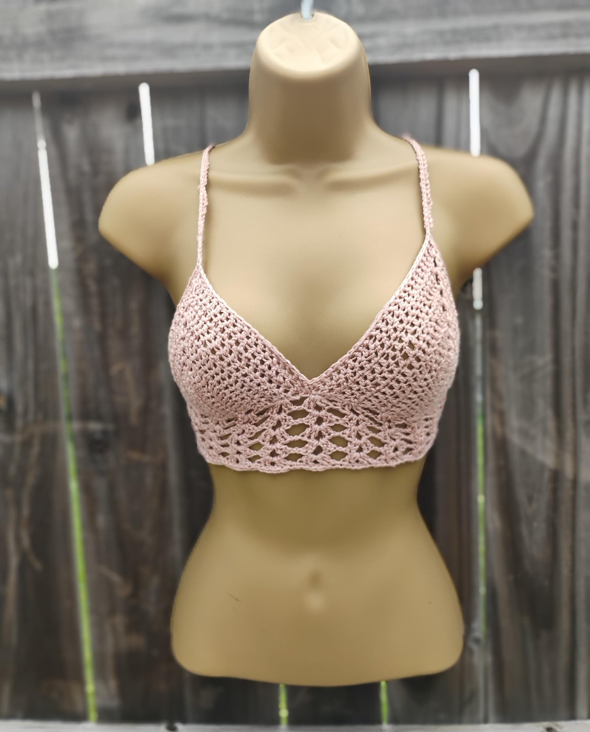 Digital Crochet Pattern – Women’s Lacey Bralette Crop Top