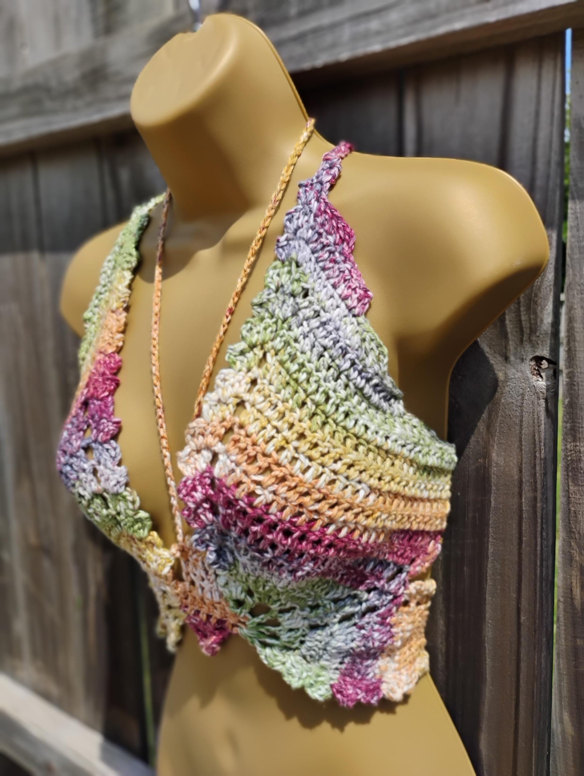 Digital Crochet Pattern PDF – Boho Butterfly Backless Crop Top