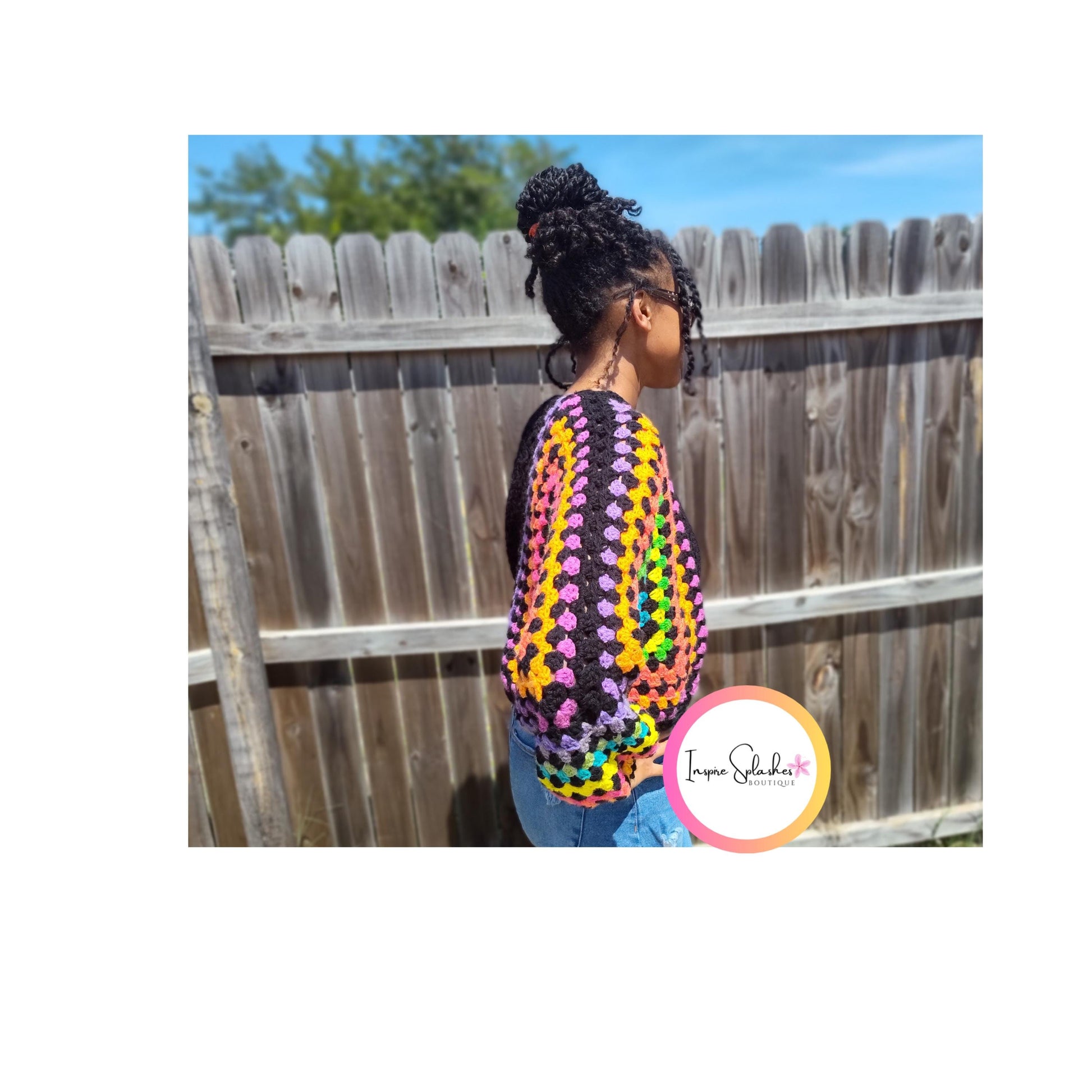 Digital Crochet Pattern PDF – Retro Granny Square Cardigan