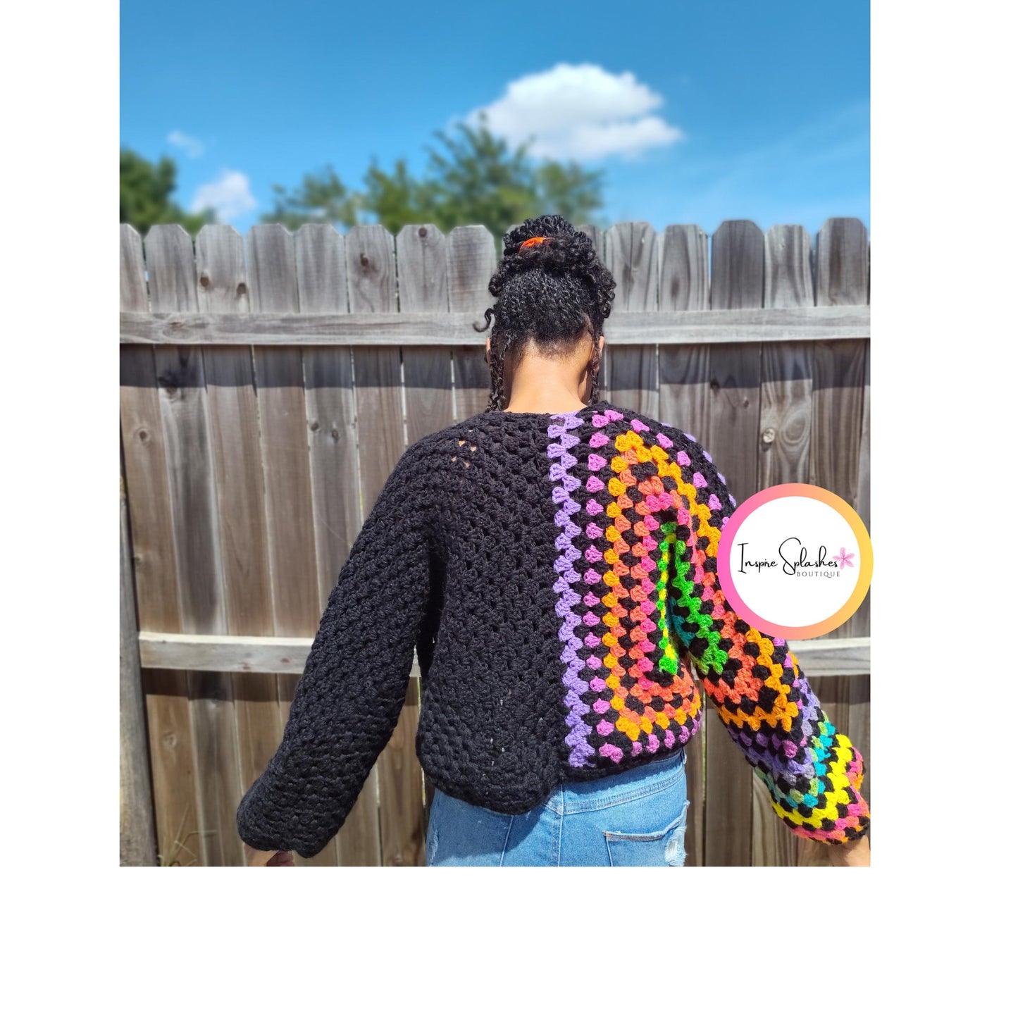 Digital Crochet Pattern PDF – Retro Granny Square Cardigan