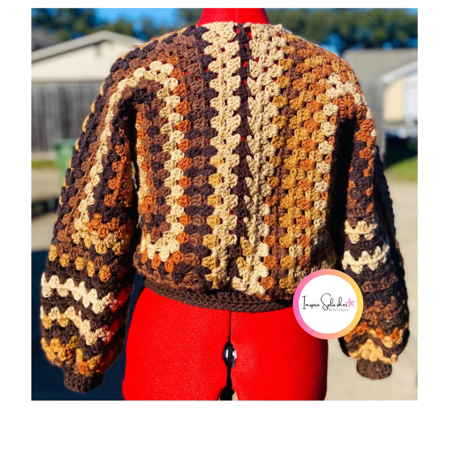 Digital Crochet Pattern PDF – Retro Granny Square Cardigan
