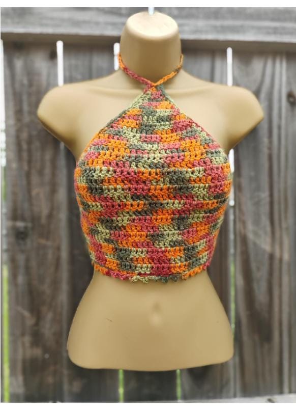 3 Digital Crochet Patterns – Halter Wrap, Butterfly Crop & Lacey Bralette