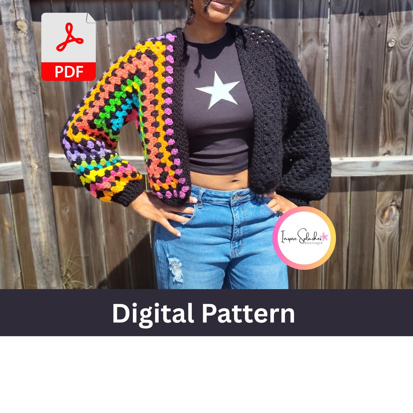 14 Crochet Pattern Bundle PDF – Granny Square Cardigan, Floppy Hats, Chunky Plush Hats, Crop Tops, Sun Hat, Bralette, Bikini Top