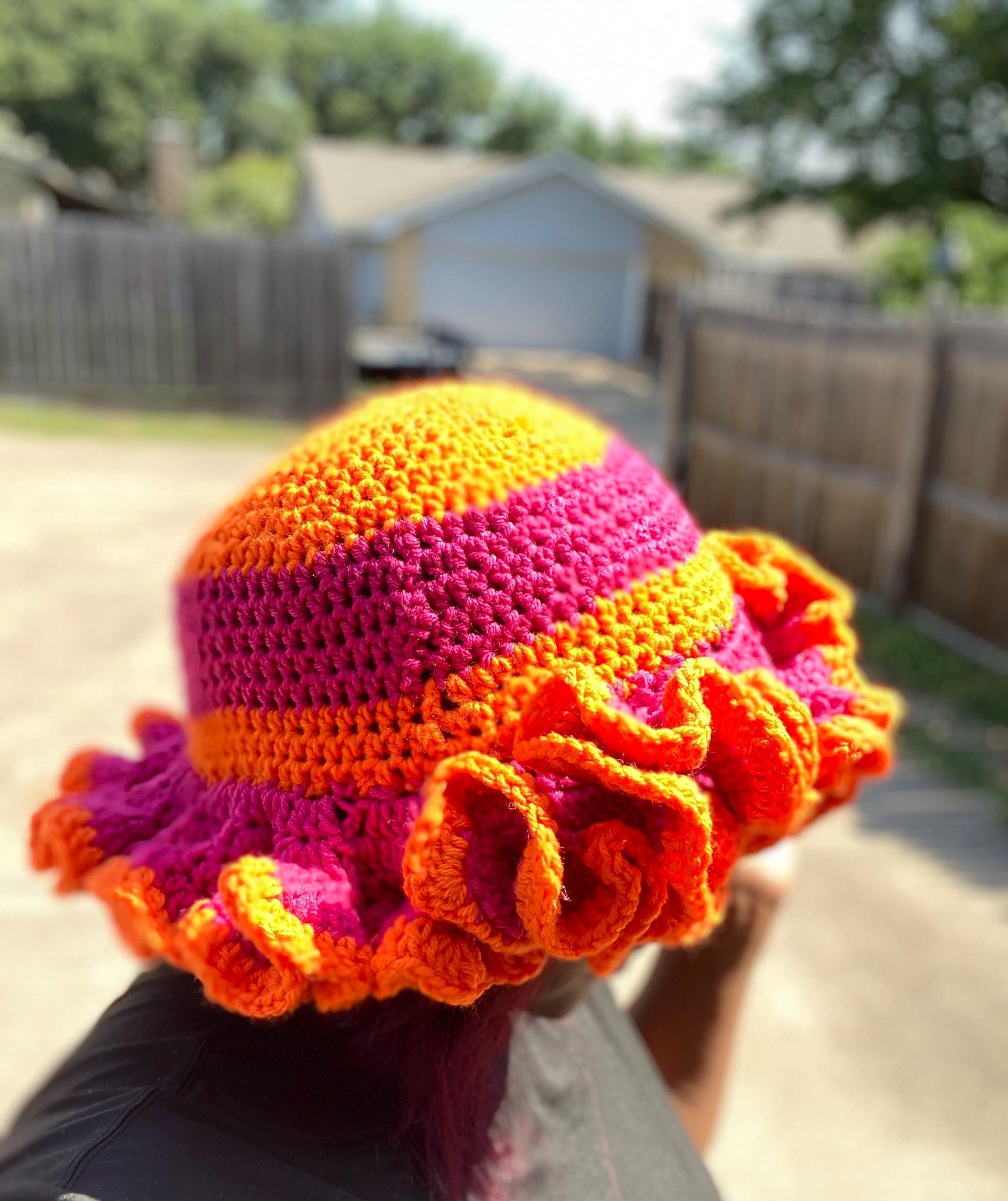 4 Digital Crochet Patterns – Ruffle Beanie & Bucket Hat Bundle