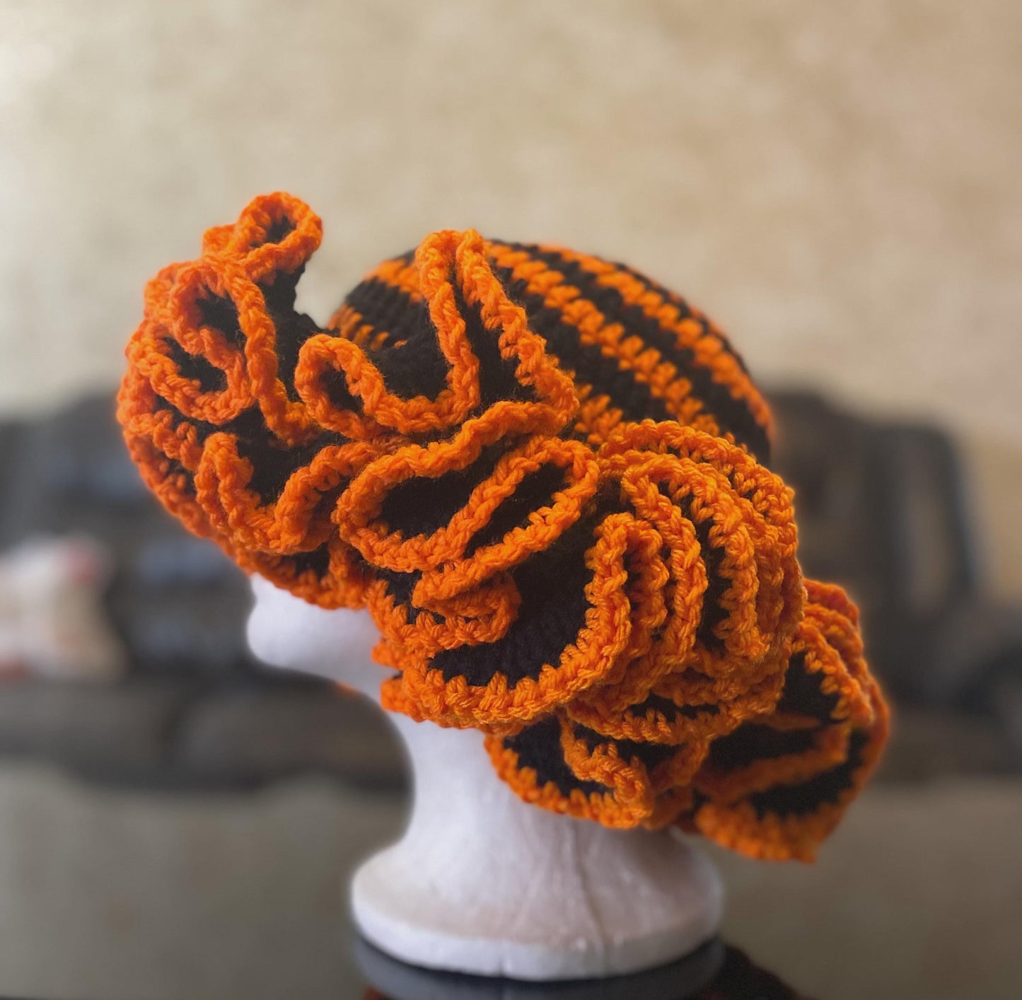 4 Digital Crochet Patterns – Ruffle Beanie & Bucket Hat Bundle