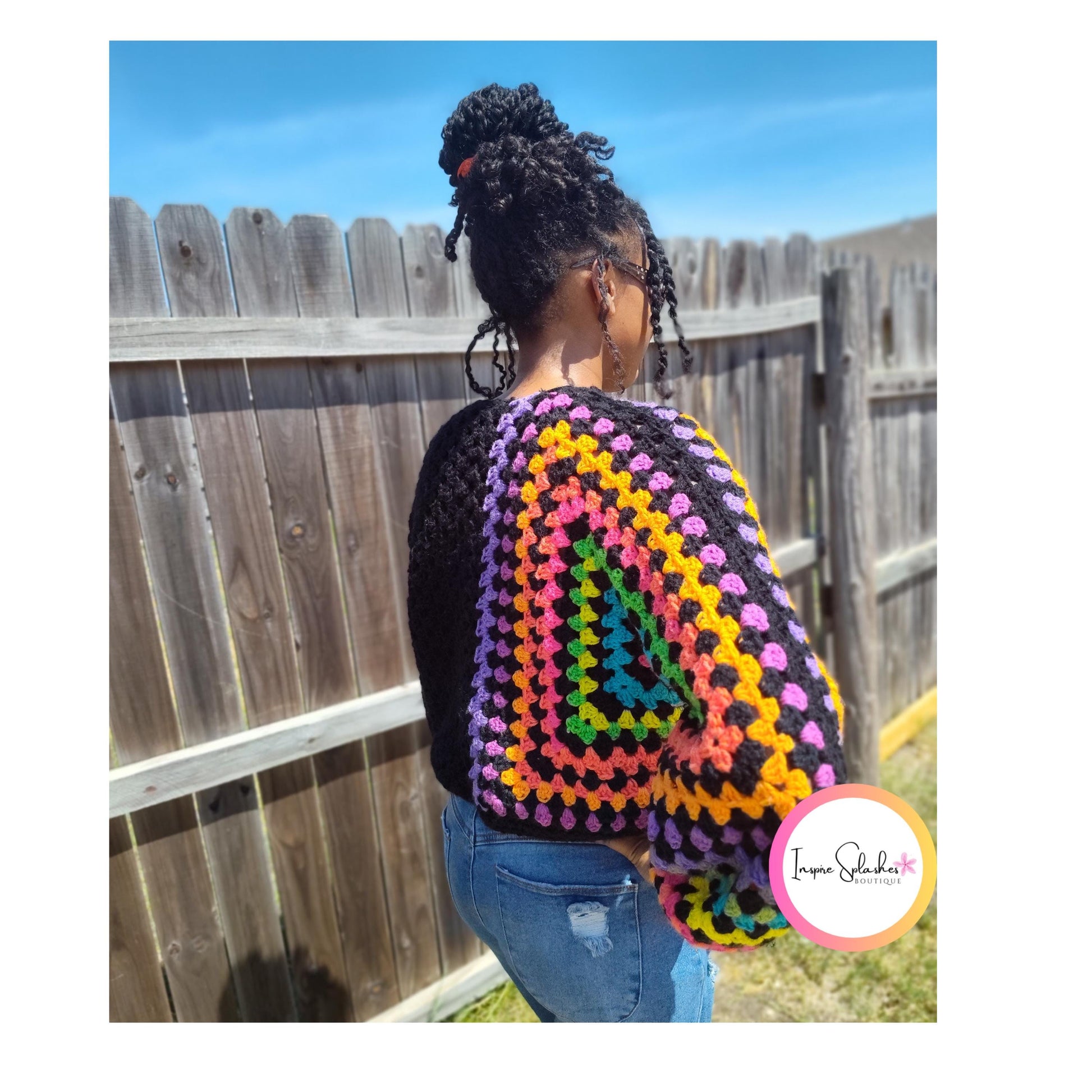Digital Crochet Pattern PDF – Retro Granny Square Cardigan