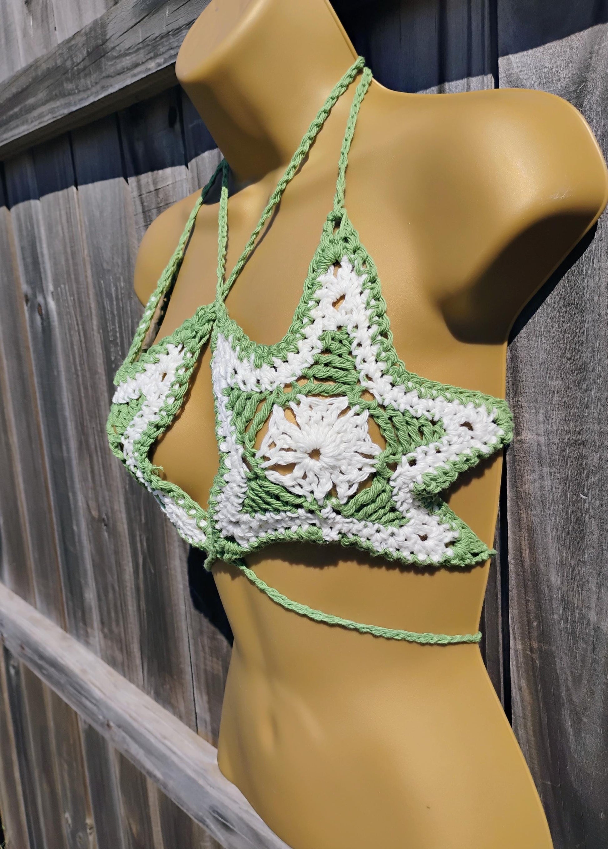 Crochet Pattern PDF – Festival Starfish Bralette & Summer Crop Top