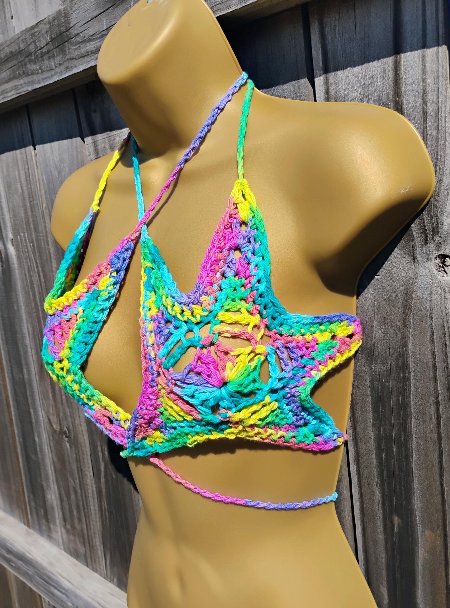 Crochet Pattern PDF – Festival Starfish Bralette & Summer Crop Top