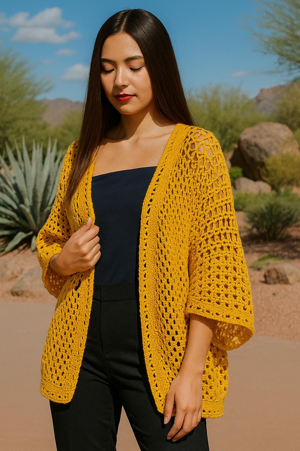 Digital Lacey Circle V-Stitch Shrug Crochet Pattern – U.S. & U.K. Terminology, Sizes XS–2XL, PDF Pattern